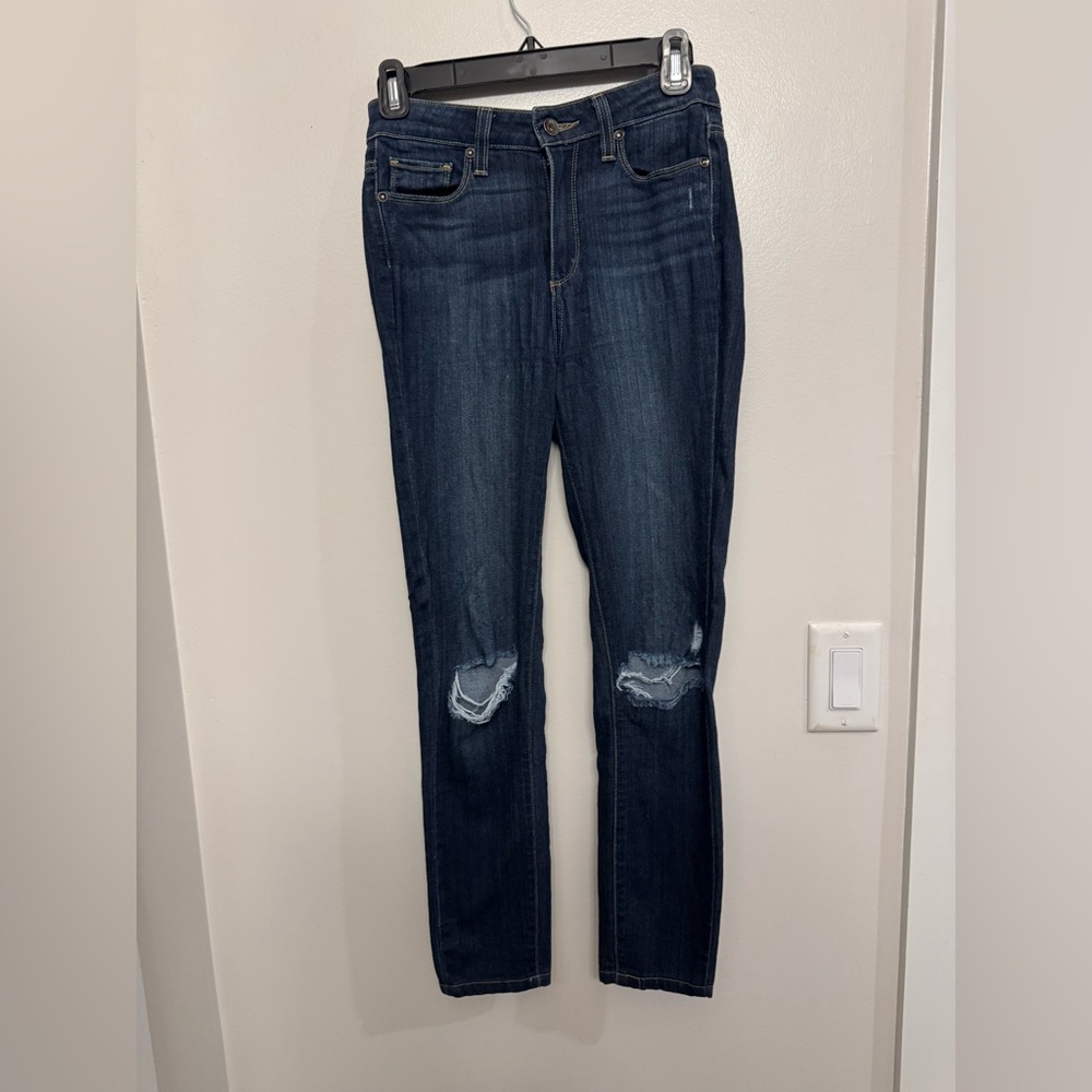 Paige denim size 25 skinny jean distressed knee